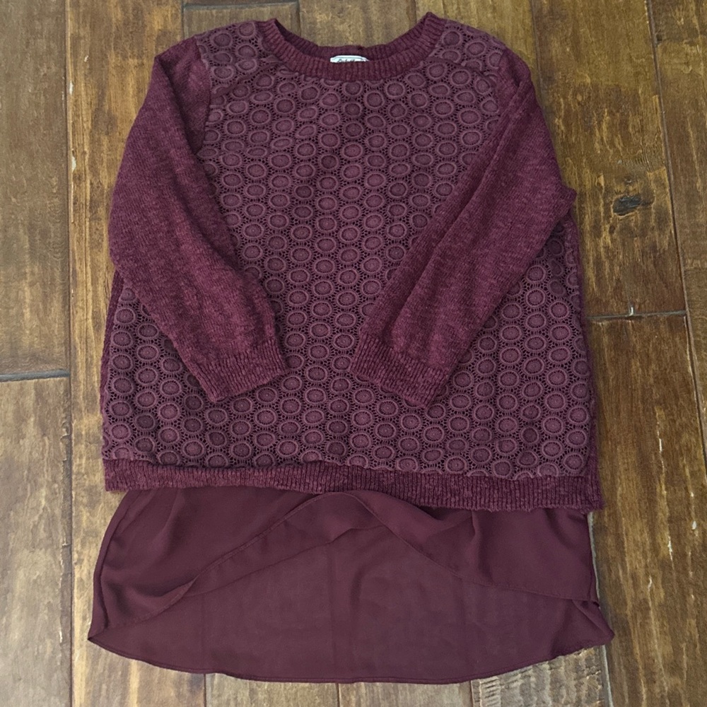 Lucky Brand Knit Floral Women’s Long Sleeve Sweater Shirt - Size Medium